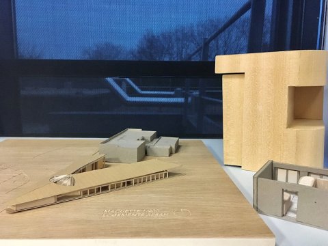 Maquette du projet de création de logements et d’une « maison des étudiants » à l'ESRP-IFMK
