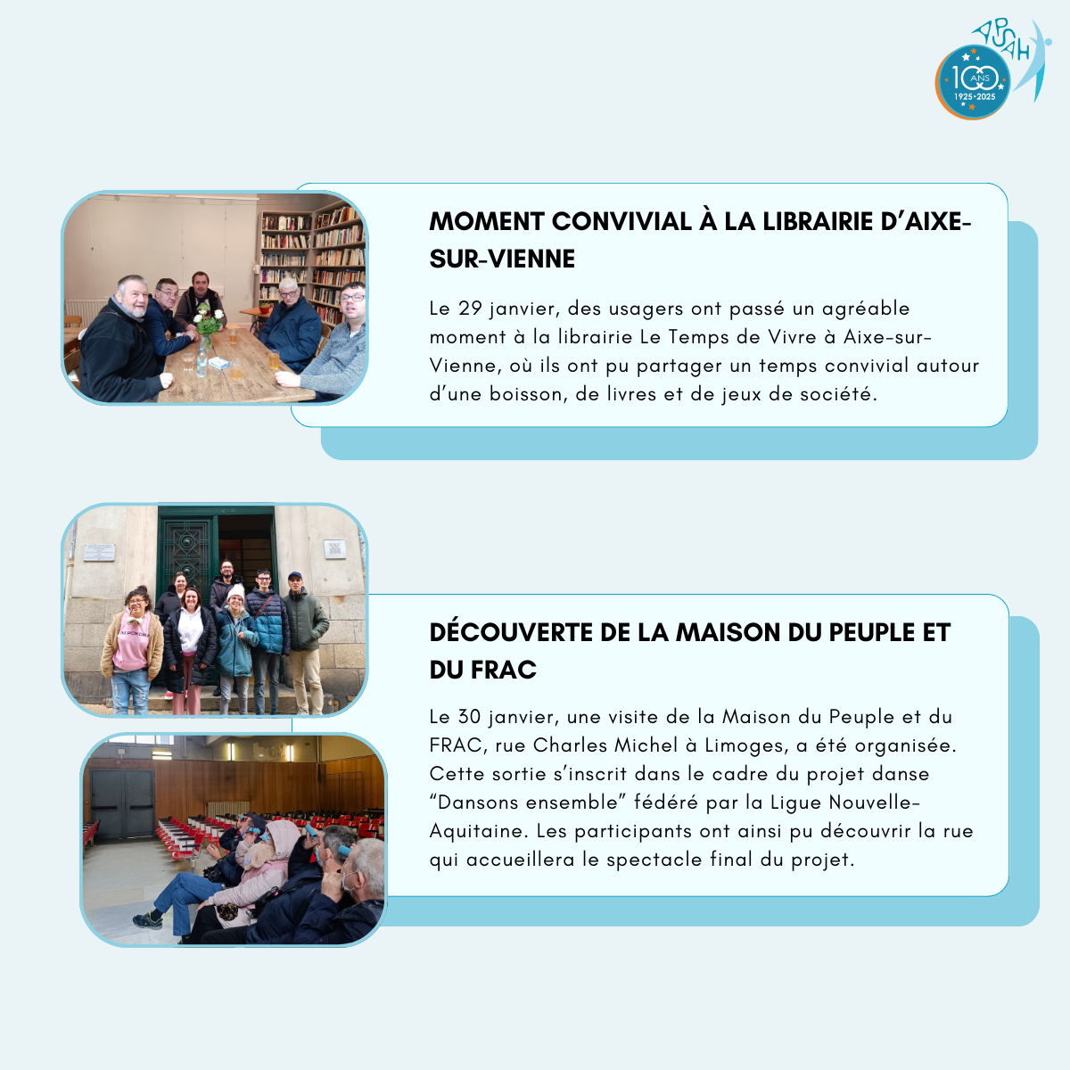 Moment convivial &agrave; la librairie d'Aixe-sur-Vienne et d&eacute;couverte de la Maison du Peuple et du FRAC