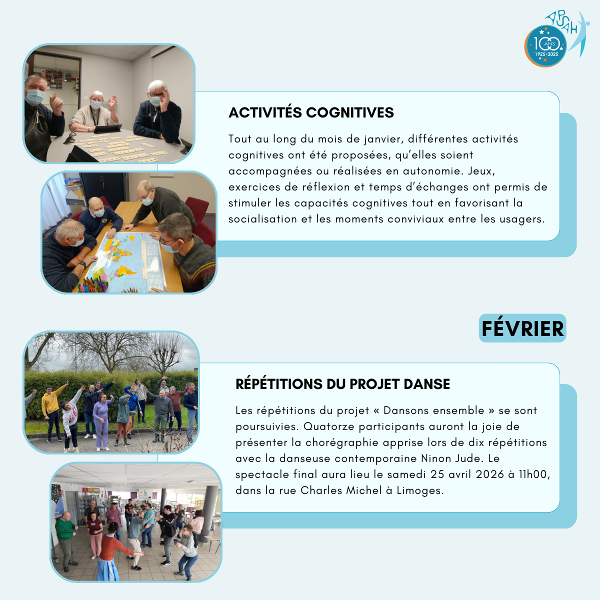 Activit&eacute;s cognitives et r&eacute;p&eacute;titions du projet danse "Dansons Ensemble"